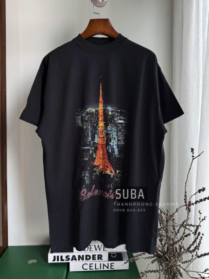 Áo thun BLCG tháp Eiffel | Ginza Tokyo (Đen)